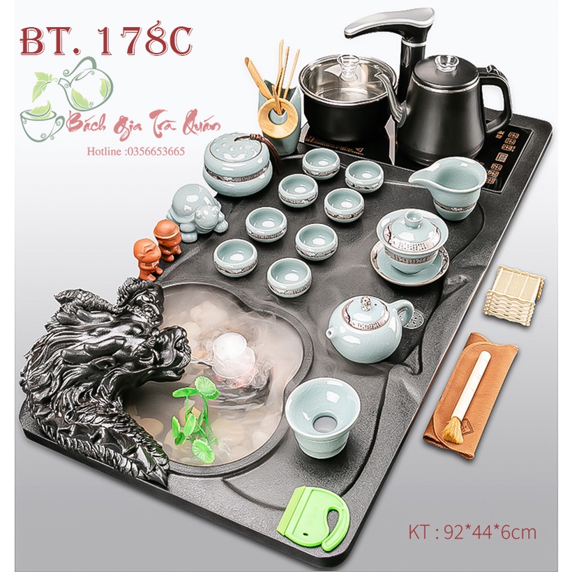 🔥HOT🔥Các Mẫu Bộ Khay Trà Rồng Phun Nước Cao Cấp + Kết Hợp Bộ Đun Nước Cách Nhiệt