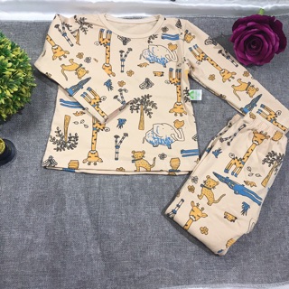 Set bộ đồ cotton dài tay Hươu cao cổ