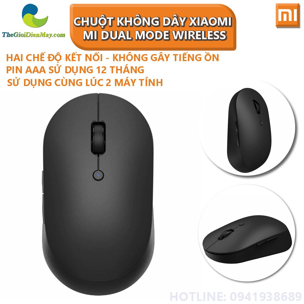 [Bản Quốc Tế] Chuột Không Dây Xiaomi Mi Dual Mode Wireless Mouse Silent Edition - Bảo Hành 6 Tháng