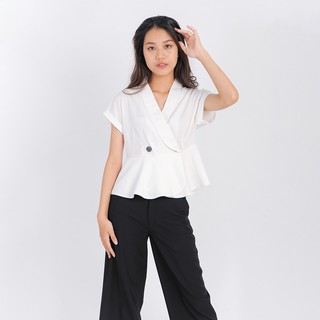 Áo kiểu công sở thời trang Eden cổ vest - ASM093