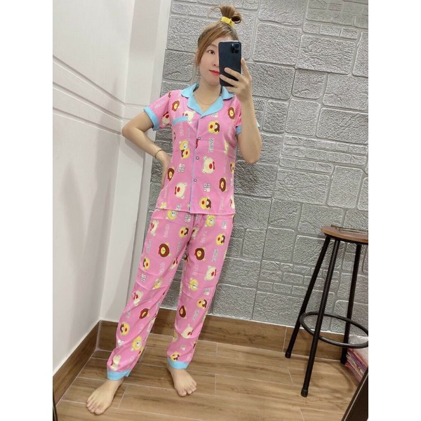 Xả kho đồ bộ ngủ pyjama tay ngắn quần dài siêu dễ thương | BigBuy360 - bigbuy360.vn