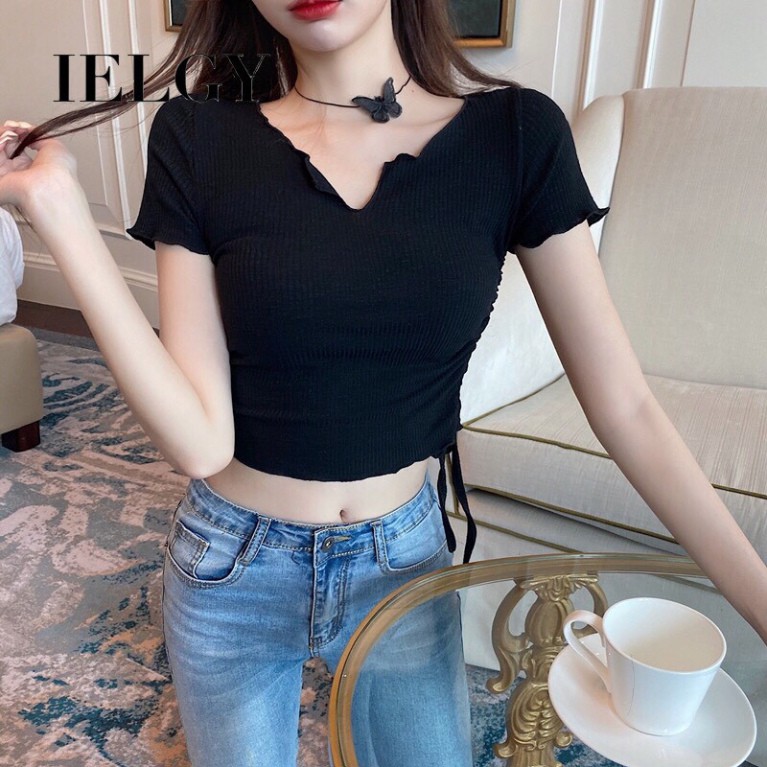 Áo Croptop Rút Dây CT50 chất vải đẹp cotton kiểu dáng Ulzzang