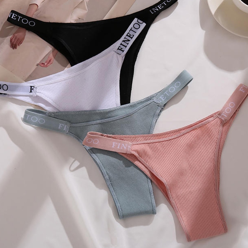 Set 3 quần lót FINETOO N184 vải cotton màu trơn thời trang cho nữ