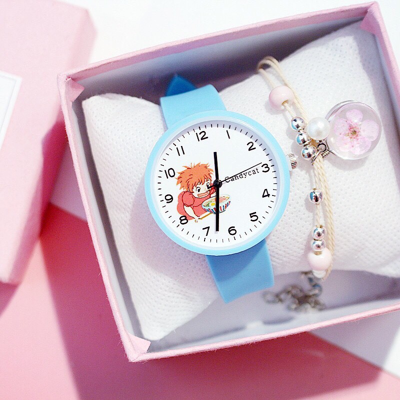 (Giá sỉ) Đồng hồ thời trang nam nữ Candycat hoạt hình Ponyo ngộ nghĩnh