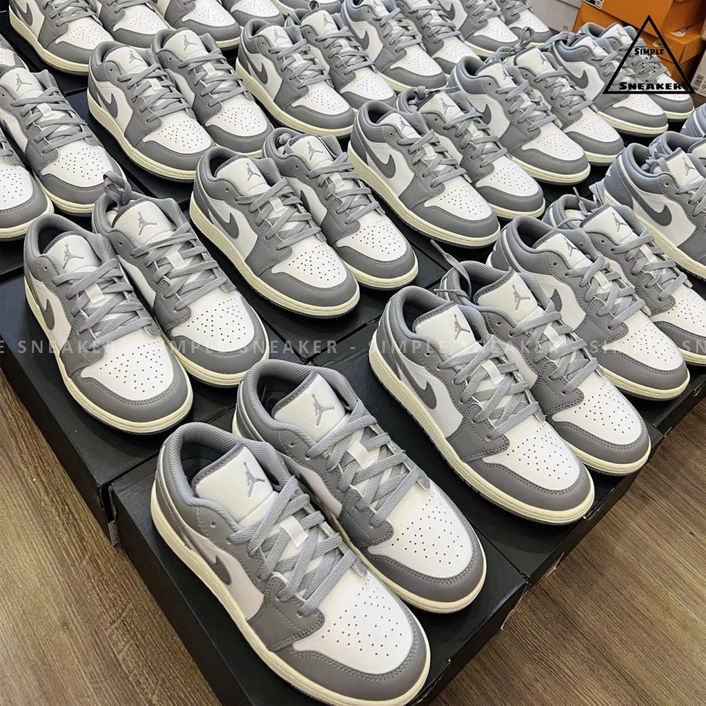Giày Nike Jordan 1 Low Vintage Grey 🔴CHÍNH HÃNG🔴 Nike Air Jordan 1 Màu Xám  - Simple Sneaker