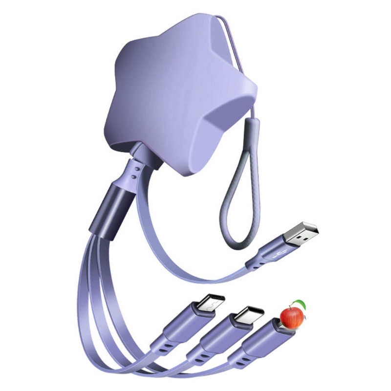 Dây Cáp Sạc Nhanh USB Loại C 3 Trong 1 3A Với Cổng Micro USB 8 Pin Tiện Dụng