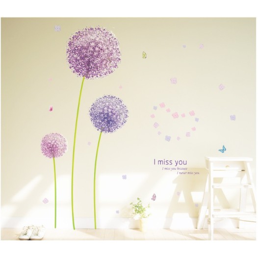 Decal trang trí hoa Cẩm Tú Cầu Tím ( Kèm Video thật )