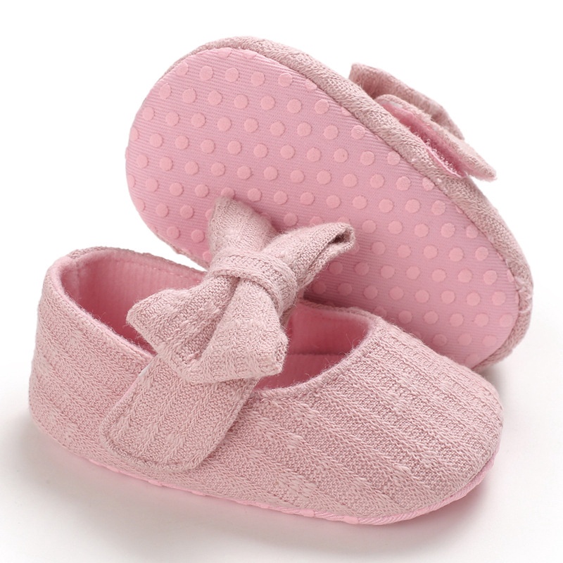 Giày búp bê BCBL đế mềm chống trượt đính nơ xinh xắn cho bé gái 0-1 tuổi tùy chọn màu sắc