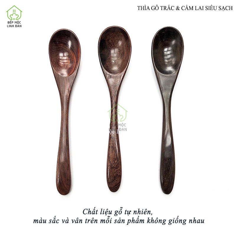 Thìa Ăn Dặm Gỗ Trắc, Cẩm Lai Siêu Sạch HAHANCO  Size 15cm