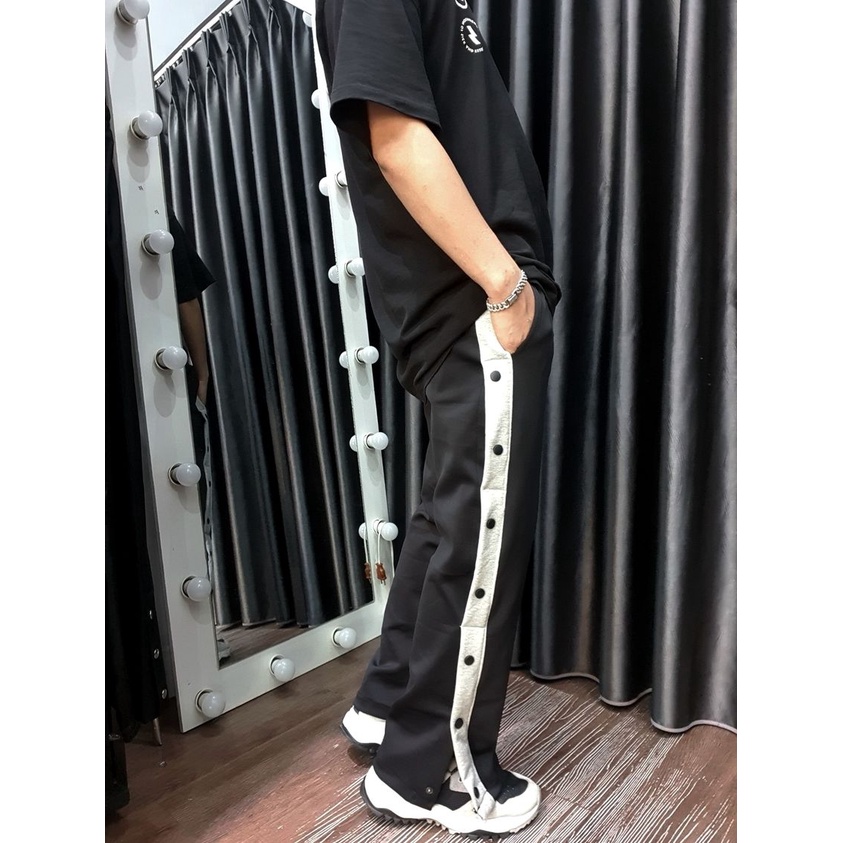 Quần Button Pant 1 line Unisex cực ngầu ( Vạch Line xám + cúc )