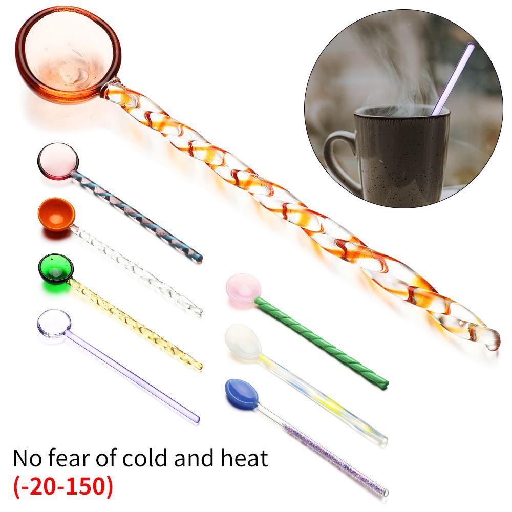 Muỗng Pha Trà Bằng Kính Chịu Nhiệt Độ Cao Nhiều Màu Sắc