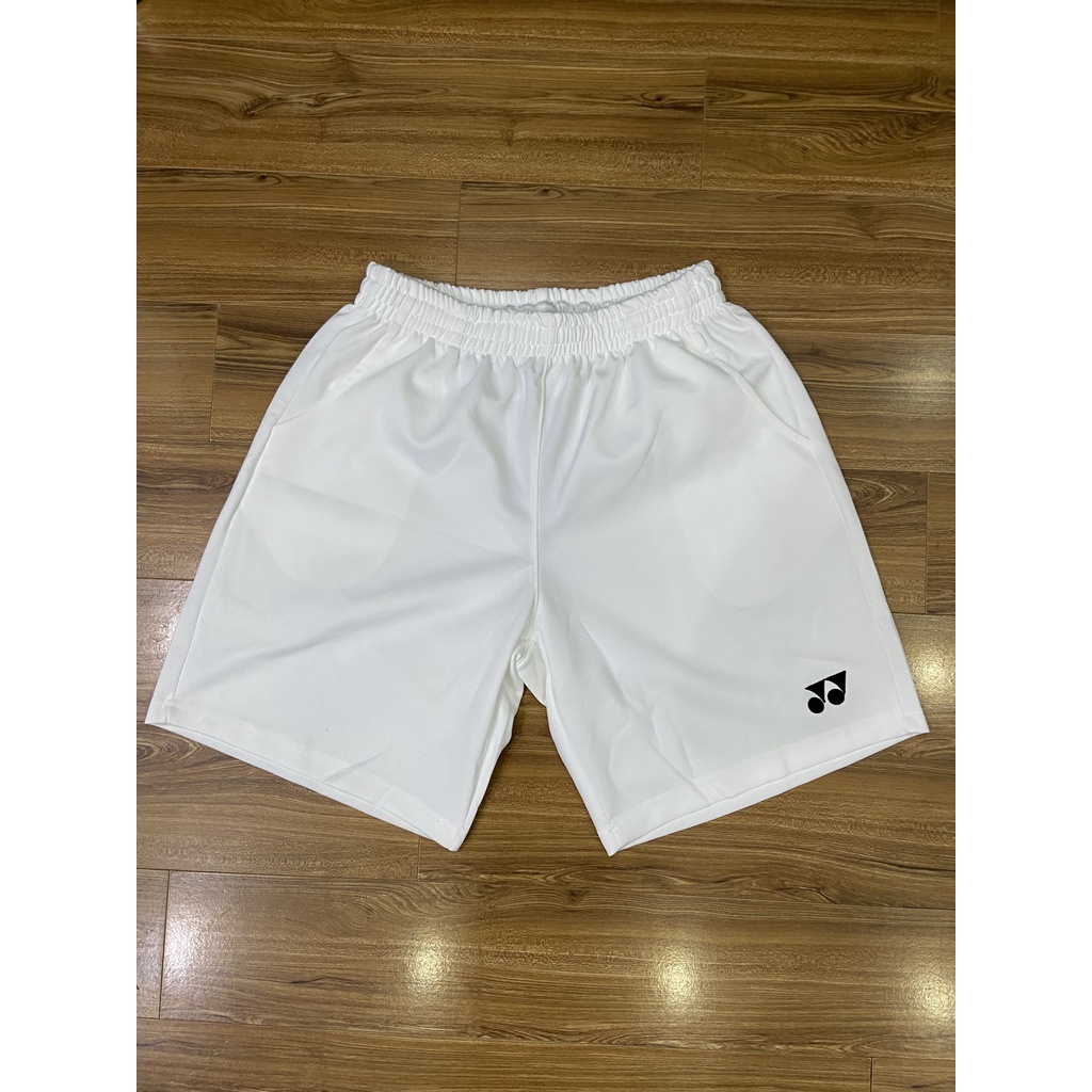 Quần cầu lông Yonex màu trắng logo thêu rất đẹp