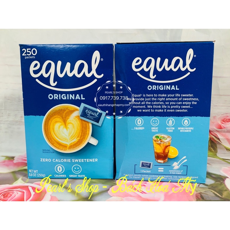 Đường ăn kiêng Equal của Mỹ 250 gói date 2026