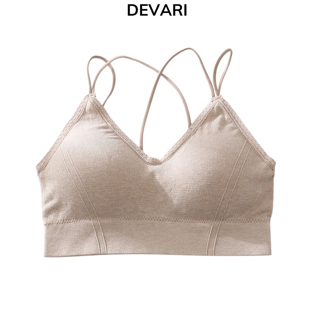Áo bra nữ 2 dây tập gym ren đẹp xinh xắn DEVARI 2116