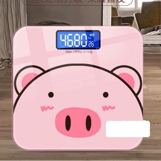 Cân điện tử trọng tải lên tới 180kg họa tiết con heo dễ thương (CCH02)