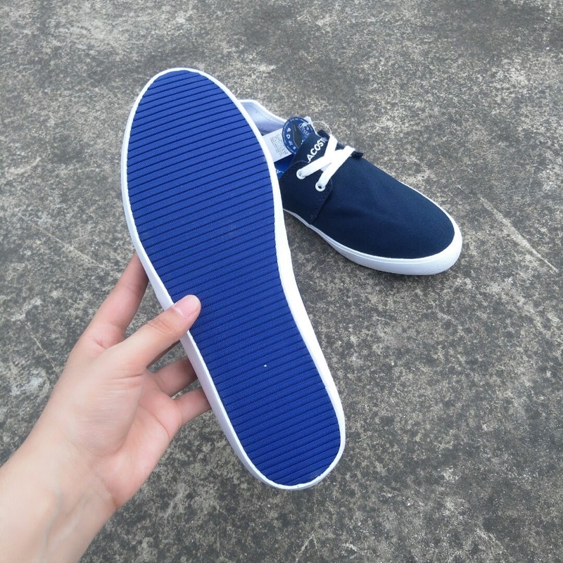 Giày lười vải cho nam thương hiệu Lacoste cao cấp thiết kế đế siêu nhẹ