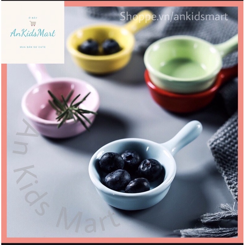 Đĩa sứ đựng nước chấm và gia vị có tay cầm siêu xinh