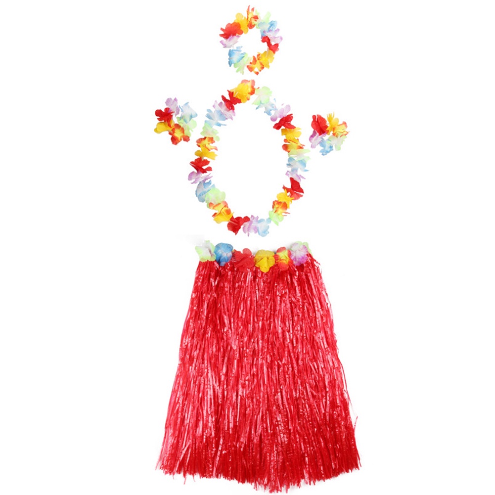 Bộ Vòng Hoa Và Chân Váy Tua Rua Phong Cách Hawaii Cho Bé