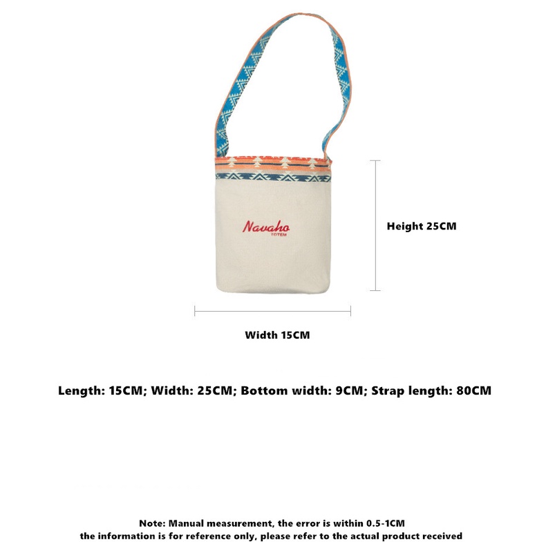 Túi đeo vai MADEN YS2208825 vải canvas cotton phong cách dân tộc retro độc đáo cho nữ văn phòng