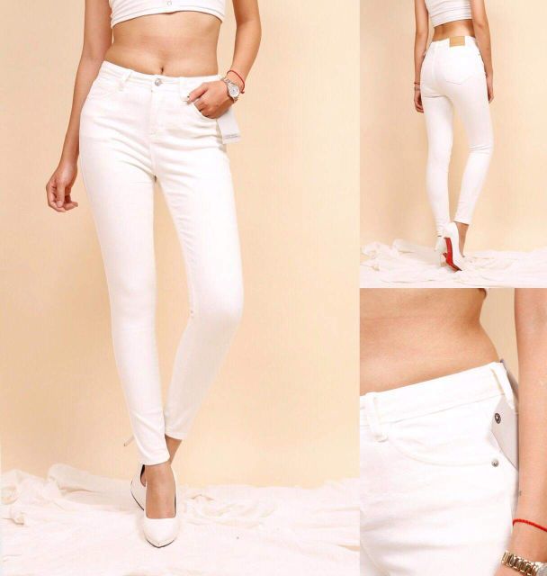 Quần jean skinny nữ đen trắng dáng ôm quần bò nữ co giãn | BigBuy360 - bigbuy360.vn