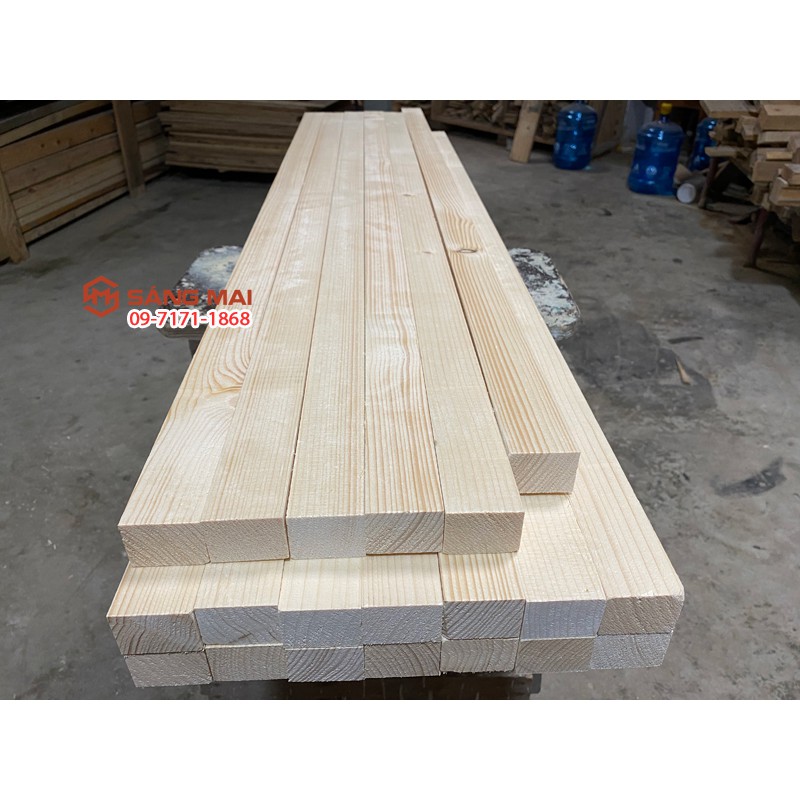 [MS48] Thanh gỗ thông 3cm x 4cm x dài 120cm + láng mịn 4 mặt