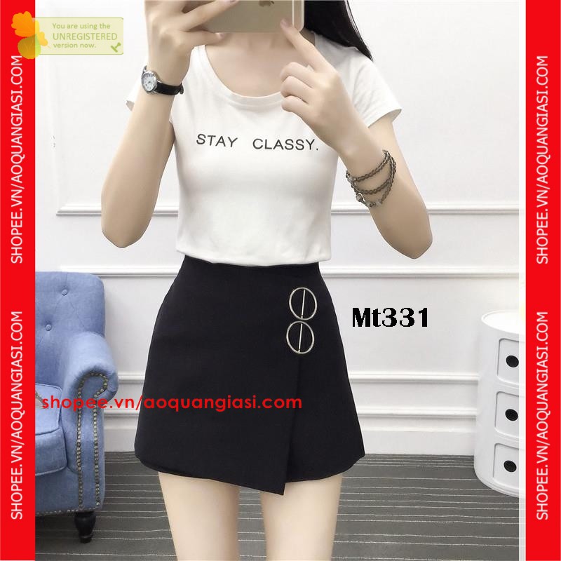 Quần giả Váy vạt xéo 2 khoen tròn MT331