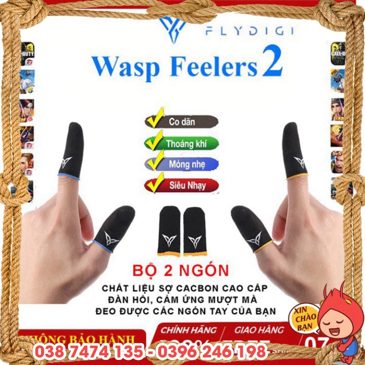 Flydigi Wasp Feelers 2 𝙁𝙍𝙀𝙀𝙎𝙃𝙄𝙋 Găng tay chơi game PUBG, Liên quân, chống mồ hôi, cực nhạy cho điện thoại