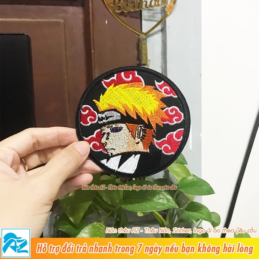 Sticker Patch vải thêu hình logo naruto sasuke pain uchiha S487