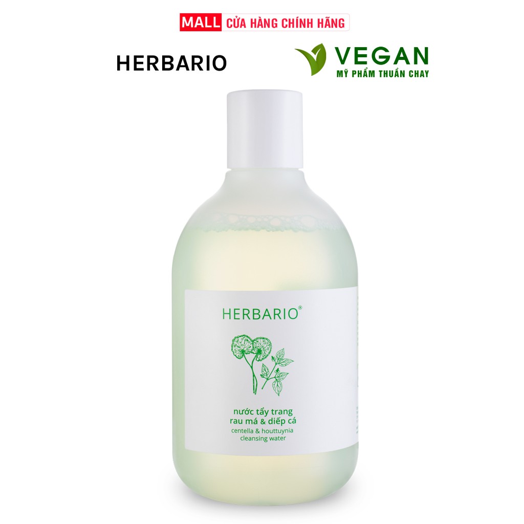 Nước tẩy trang Rau Má & Diếp Cá Herbario 300ml thuần chay