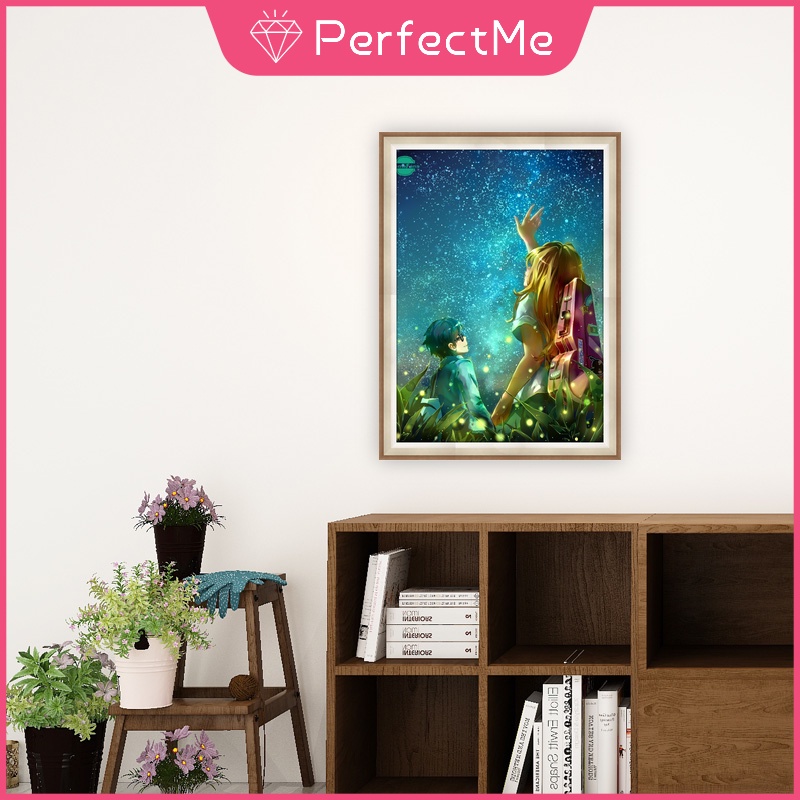 Bộ Tranh Đính Đá 5d Họa Tiết Hoạt Hình Your Lie in April Độc Đáo Kích Thước 30x40cm5d DIY Dùng Trang Trí