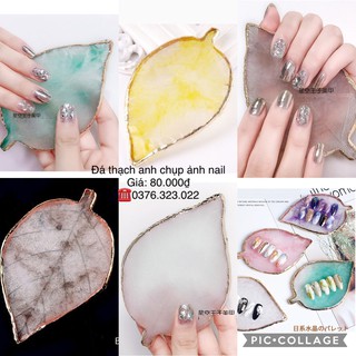 Đá hình chiếc lá chụp ảnh nail