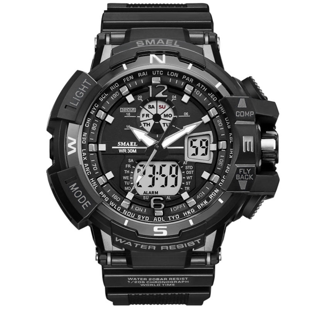 MACmk SMAEL 1376c Men Waterproof Backlight Outdoor Sports Analog Quartz Digital Watch