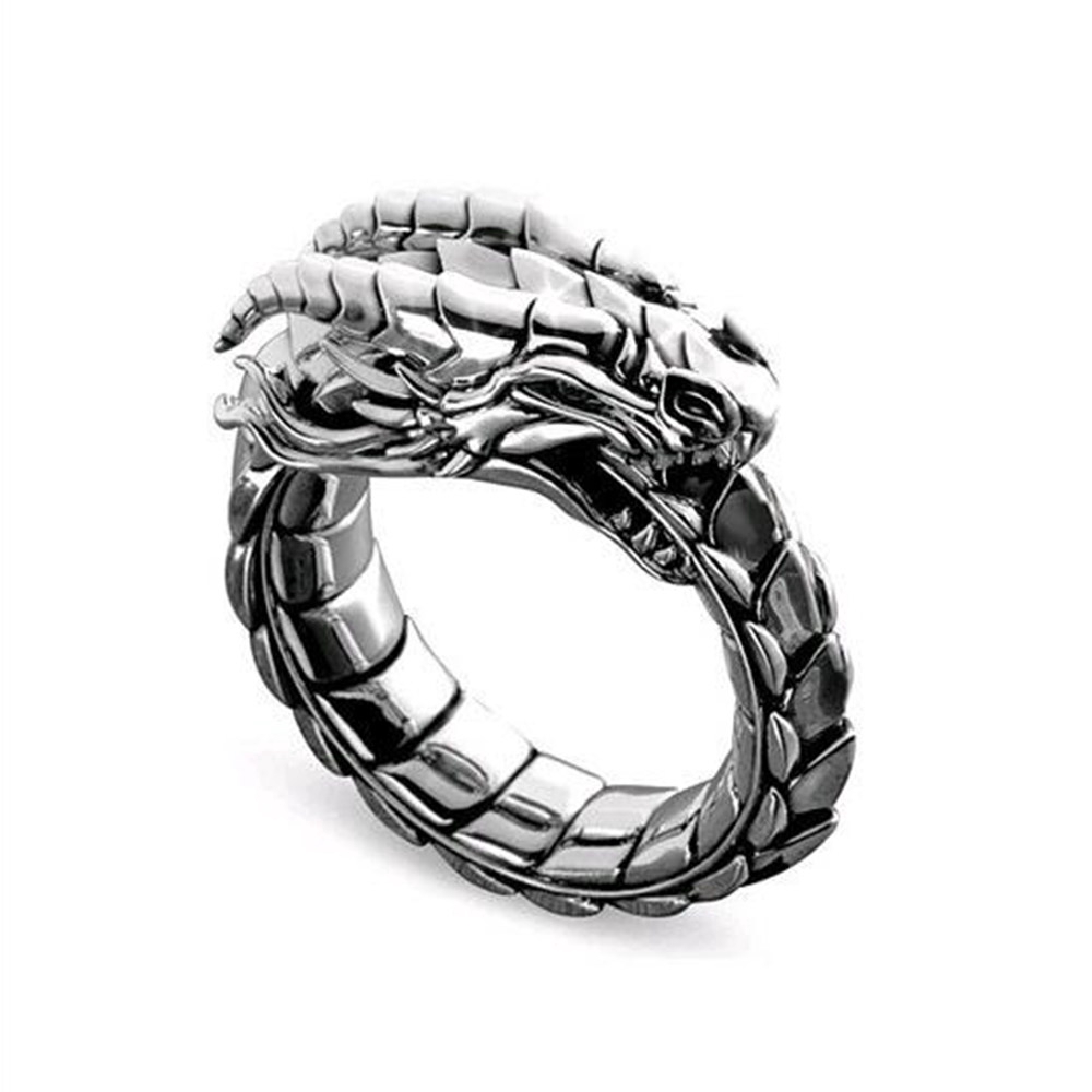 Nhẫn hình rồng bằng thép không gỉ