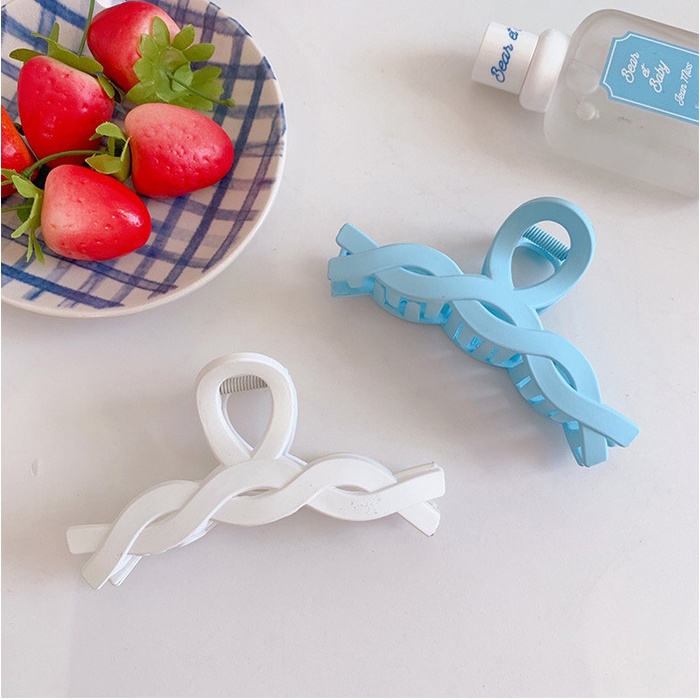 Kẹp, cặp búi tóc vây cá pastel vintage Hàn Quốc nhiều màu xinh xắn dáng xoăn