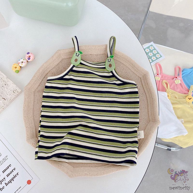 Áo Sát Nách Kiểu Hoạt Hình Xinh Xắn Phong Cách Hàn Quốc Cho Bé Gái