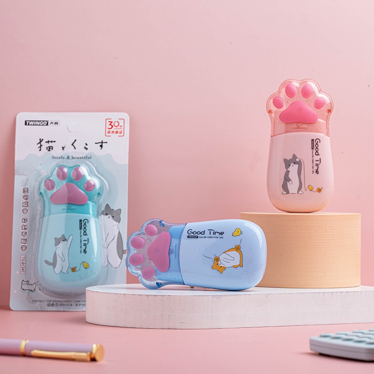 Băng Keo Chỉnh Sửa Loại Lớn Hình Chân Mèo Dễ Thương 5mm*30m