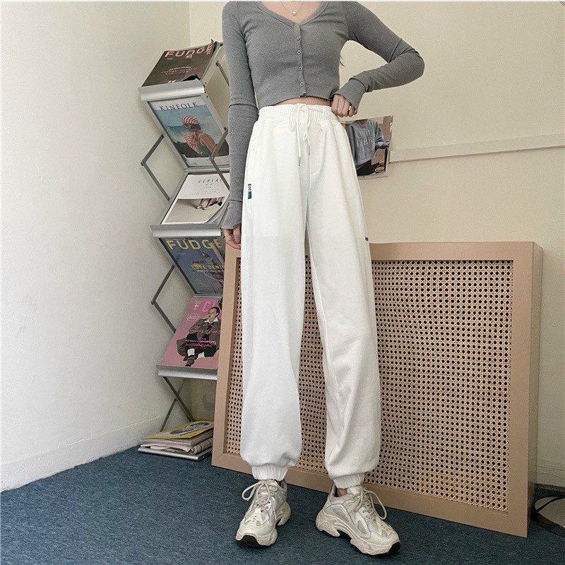 Quần joger chun ống -quần joger trơn unisex chất nỉ bo chân nhỏ