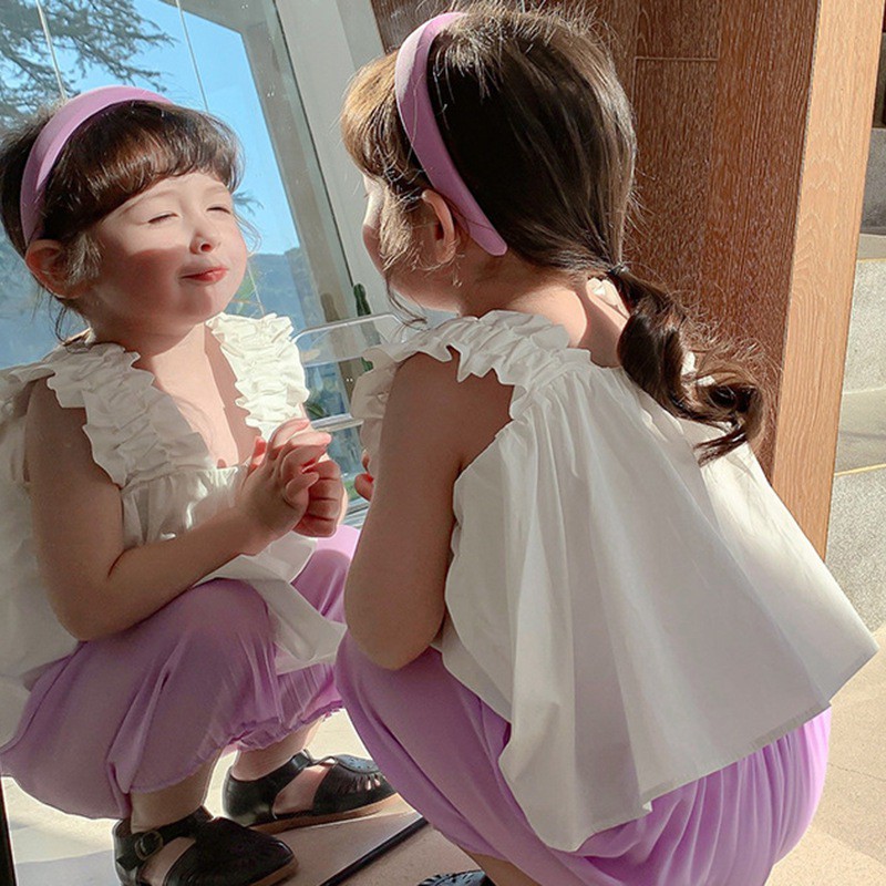 Áo Sát Nách Màu Trơn Dễ Thương Cho Bé Gái