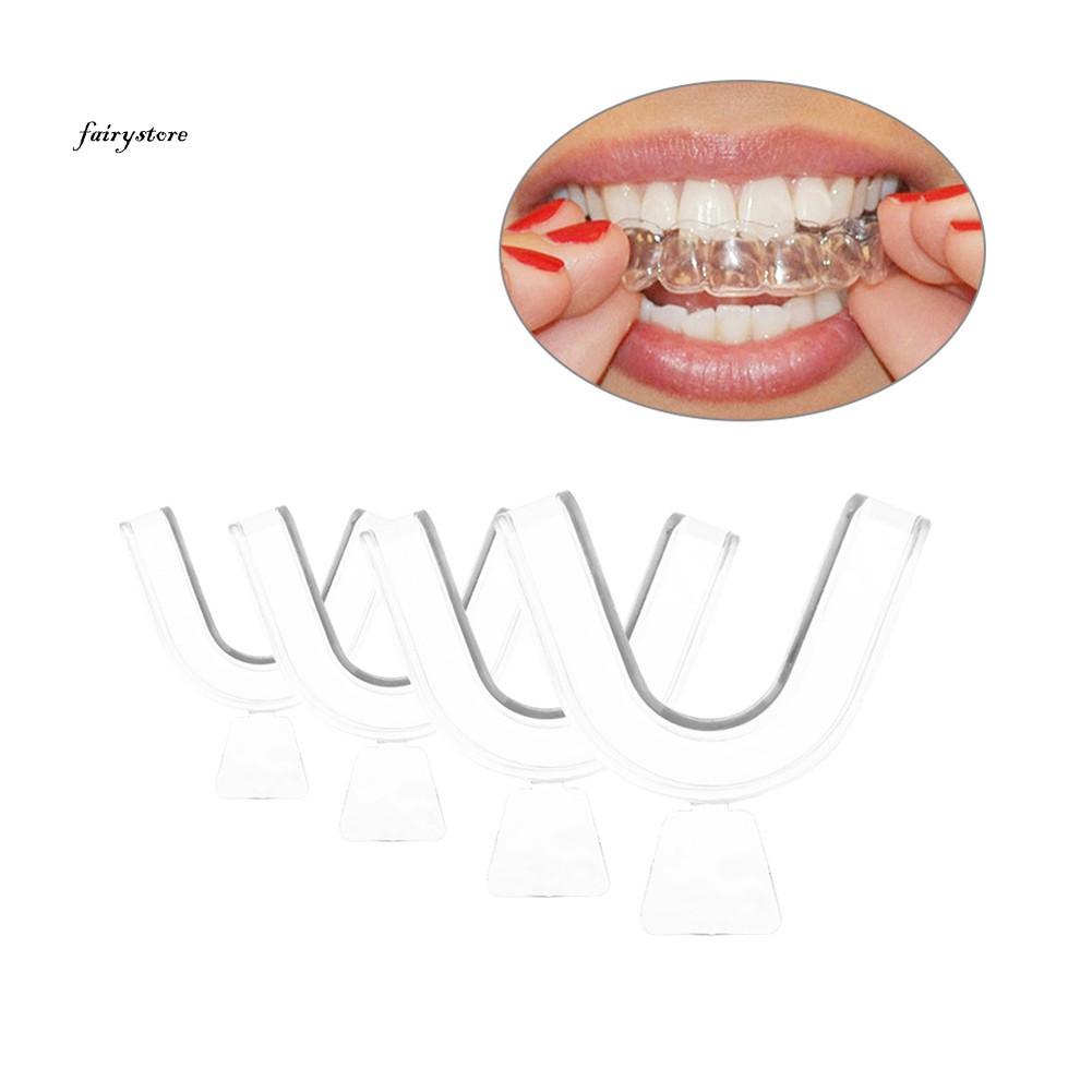 FS_2Pcs Food Grade Silicone Thermoform Teeth Whitening Tray Dental Care Mouth Guard