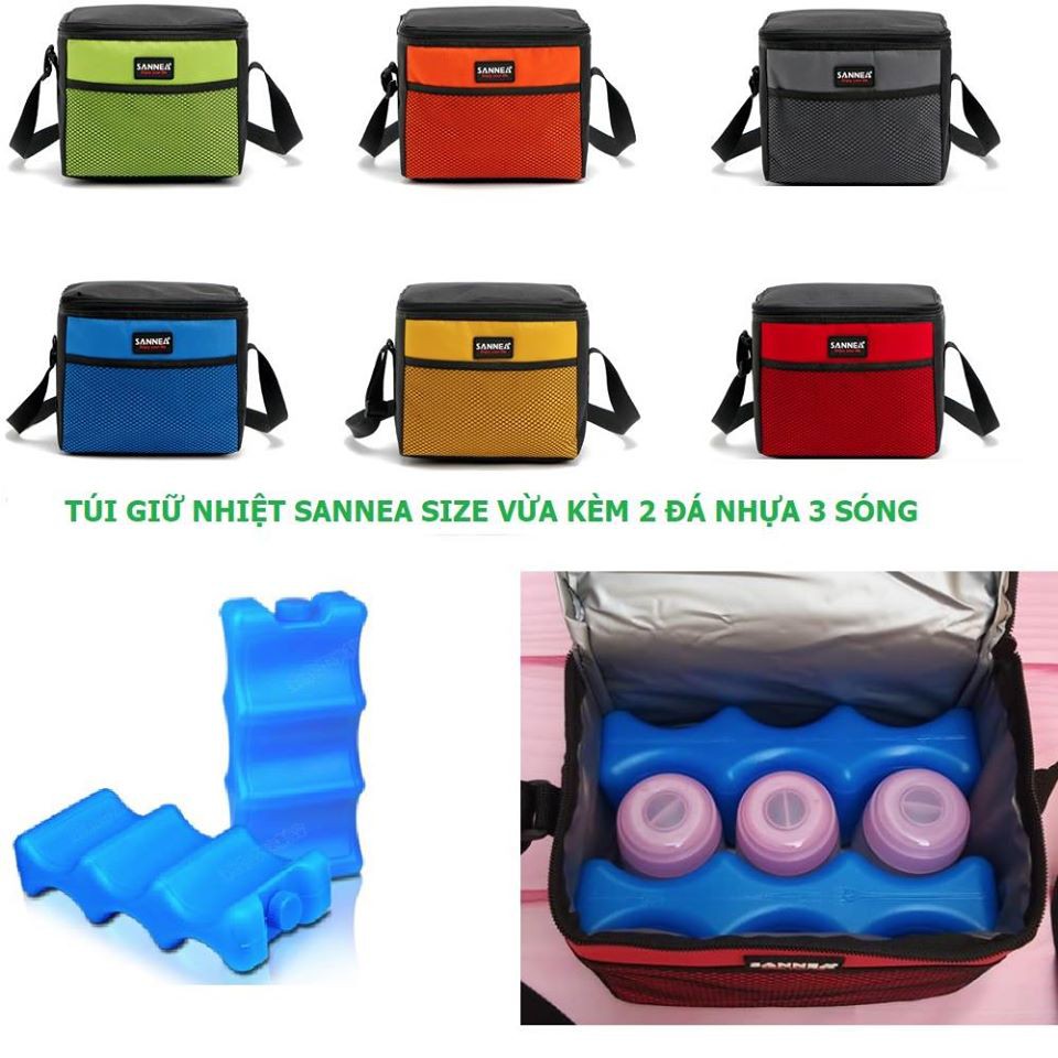 (Mã FSS24APR3 hoàn 20% tối đa 70k đơn từ 300k)Set Túi giữ nhiệt, giữ lạnh cao cấp Sanea + 2 đá sóng