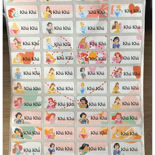 Nhãn tên Sticker tên riêng cá tính- Công chúa dễ thương (size vừa)
