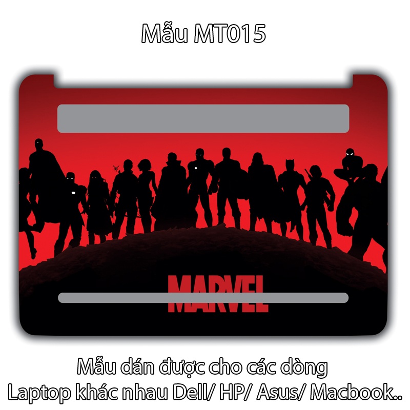 Miếng Dán Laptop - Mẫu Marvel đỏ MT015- Dán cho Dell, Hp, Asus, Lenovo, Acer, MSI, Surface,Vaio, Macbook