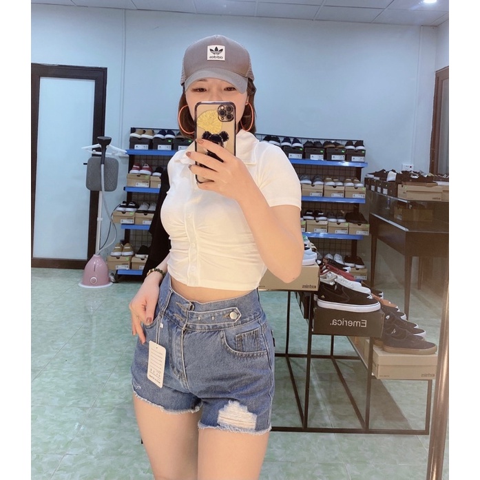 [Ảnh Thật] Quần Shorts bò nữ, độ dài vừa đẹp không lộ mông, cạp cao che bụng QS01