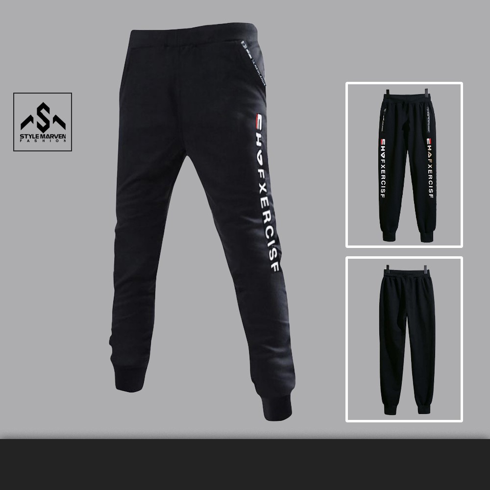 Quần jogger nam Basic STYLE MARVEN nhấn chữ sọc sườn dáng bo ống cá tính thời trang đường phố - QUAN SM075