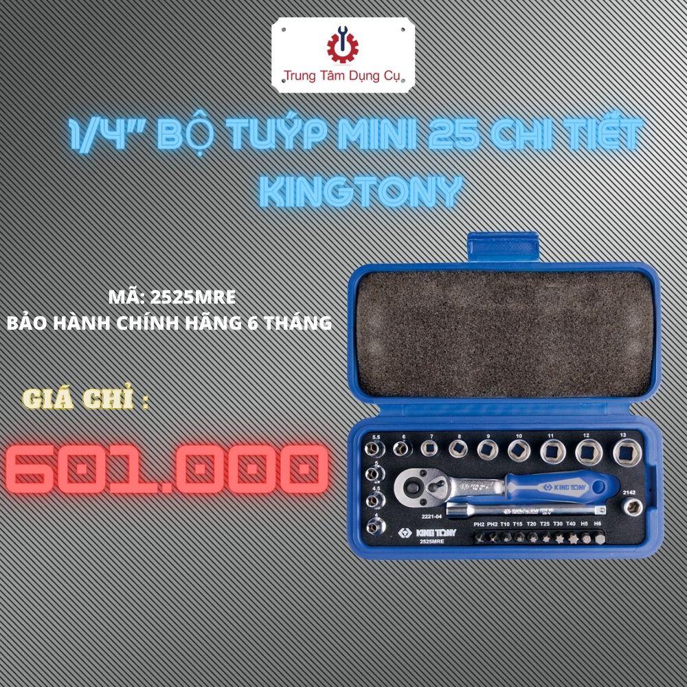 BỘ TUÝP MINI 25 CHI TIẾT 1/4&quot;  KINGTONY 2525MRE