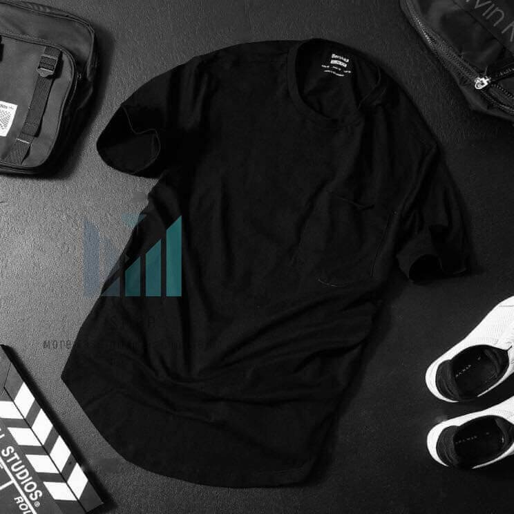 Áo thun UNISEX  trơn đơn giản có túi - Thời trang nam SIIBE