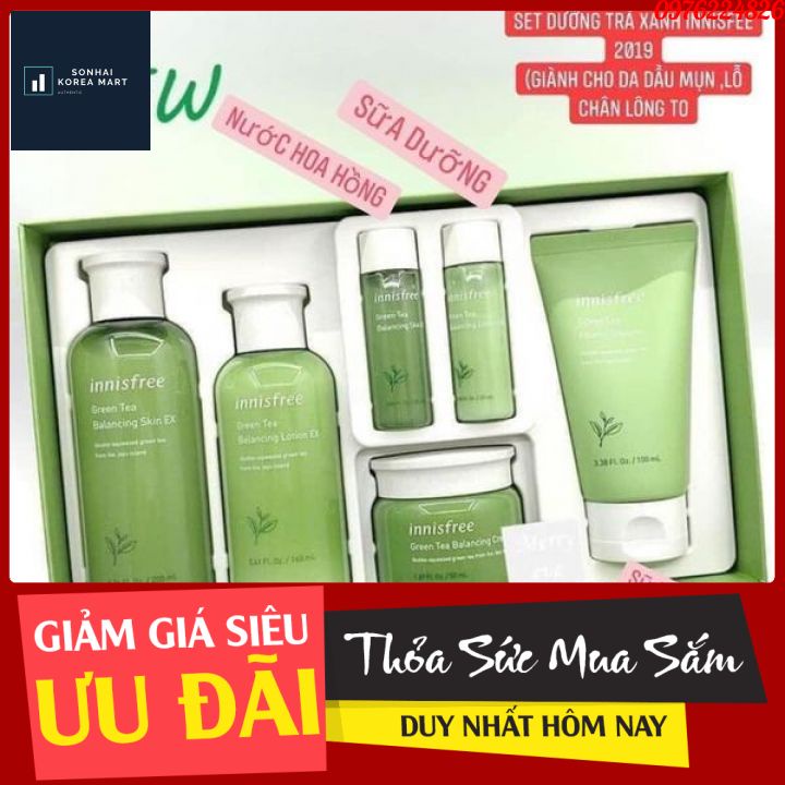 (AUTH) SET DƯỠNG TRÀ XANH INNISFREE 6 MÓN