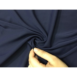 Vải sạn cát màu xanh than khổ 1,6m may váy đầm thời trang