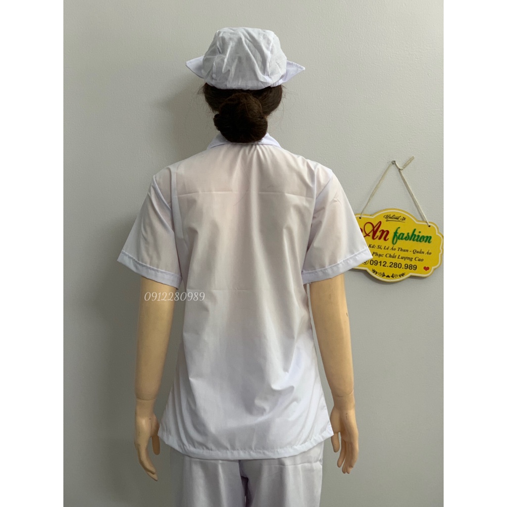Áo blouse y tế nữ form đẹp tôn dáng 2 túi xéo _ Hình chụp thật