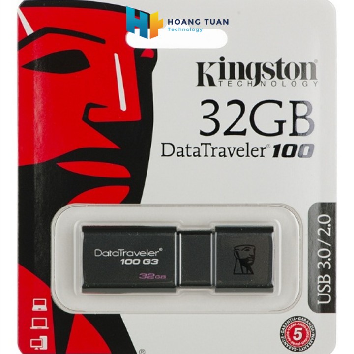 USB Kingston 32GB DT100G3 USB 3.0 Hàng Chính Hãng Bảo hành 5 năm kèm hỗ trợ kỹ thuật miễn phí